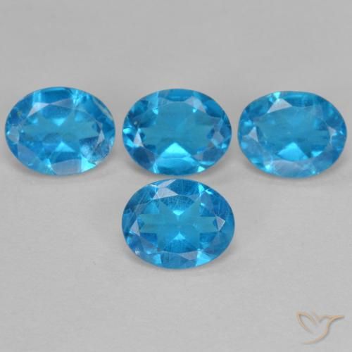 Gemme di Apatite Azzurro naturale da 1.45 ct, Ovale, VS-SI