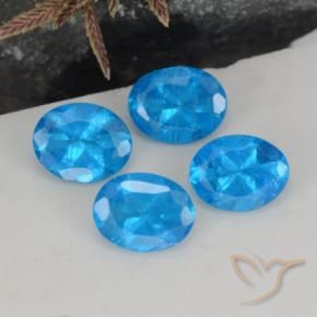 Gemme di Apatite Blu intenso naturale da 1.45 ct, Ovale, VS-SI
