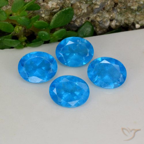 Apatite naturale blu da 1,44 ct, taglio ovale, VS-SI