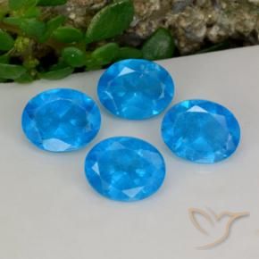 Apatite naturale blu da 1,44 ct, taglio ovale, VS-SI