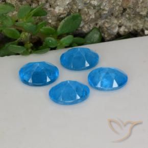 Apatite naturale blu da 1,44 ct, taglio ovale, VS-SI