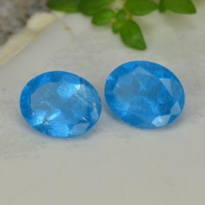 Gemme di Apatite Blu intenso naturale da 0.74 ct, Taglio ovale, VS-SI