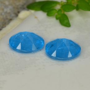 Gemme di Apatite Blu intenso naturale da 0.74 ct, Taglio ovale, VS-SI
