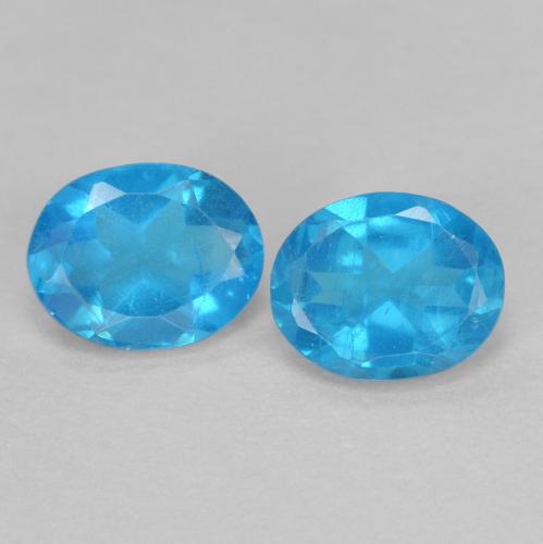 Apatite naturale blu da 0,72 ct, taglio ovale, VS-SI