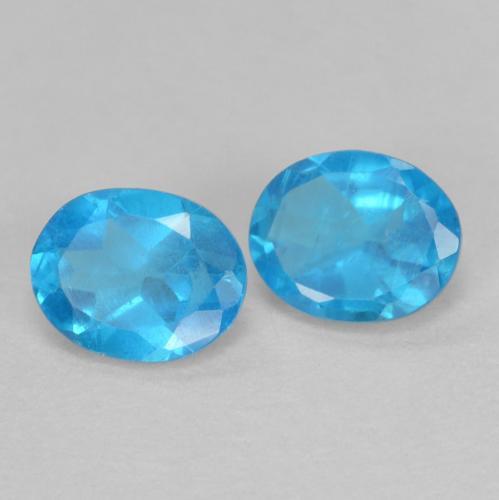 Apatite naturale blu da 0,72 ct, taglio ovale, VS-SI