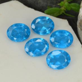 Gemme di Apatite Blu intenso naturale da 1.66 ct, Taglio ovale, VS-SI