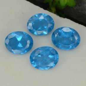 Gemme di Apatite Blu intenso naturale da 1.34 ct, Taglio ovale, VS-SI