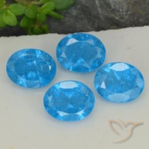 Gemme di Apatite Blu intenso naturale da 1.52 ct, Ovale, VS-SI