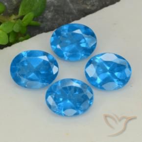 Gemme di Apatite Blu intenso naturale da 1.43 ct, Ovale, VS-SI