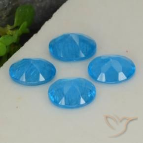 Gemme di Apatite Blu intenso naturale da 1.28 ct, Ovale, VS-SI