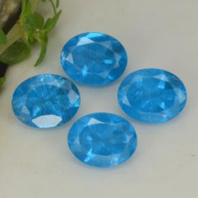 Apatite naturale blu da 1,60 ct, taglio ovale, VS-SI