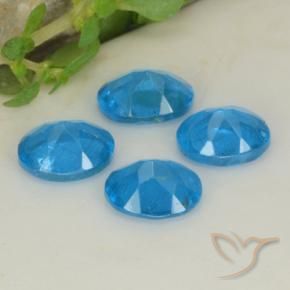 Gemme di Apatite Blu intenso naturale da 1.40 ct, Ovale, VS-SI