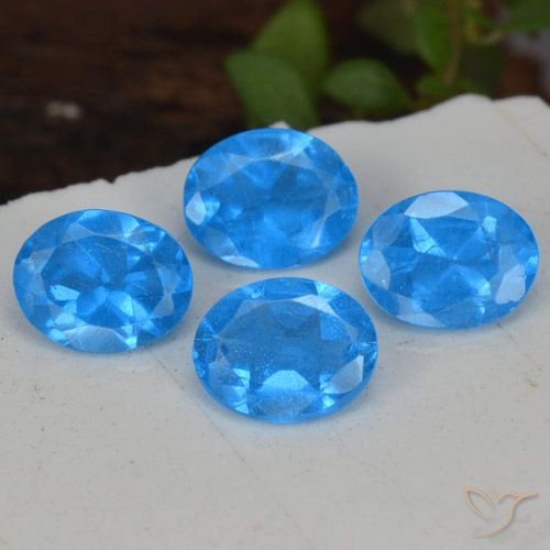 1.29ctw Naturale Blu intenso Apatite, Ovale, VS-SI