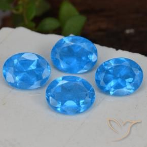 Gemme di Apatite Blu intenso naturale da 1.29 ct, Ovale, VS-SI