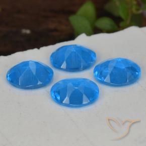 Gemme di Apatite Blu intenso naturale da 1.29 ct, Ovale, VS-SI