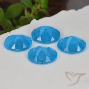 Gemme di Apatite Blu intenso naturale da 1.34 ct, Ovale, VS-SI