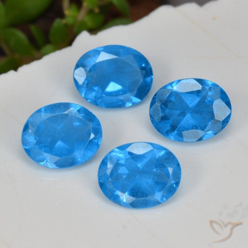 1.40ctw Naturale Blu intenso Apatite, Ovale, VS-SI