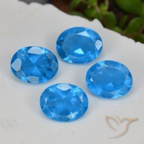 Gemme di Apatite Blu intenso naturale da 1.40 ct, Ovale, VS-SI