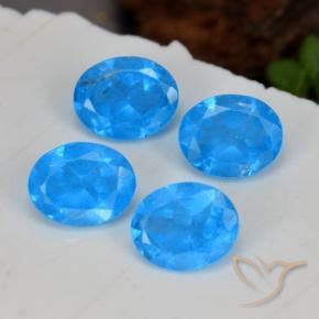 Gemme di Apatite Blu intenso naturale da 1.41 ct, Ovale, VS-SI