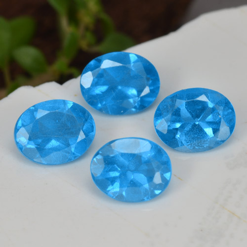 Apatite naturale blu da 1,33 ct, taglio ovale, VS-SI