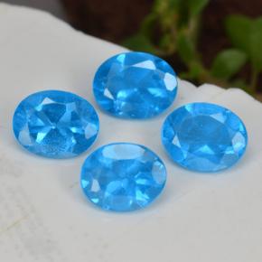 Apatite naturale blu da 1,33 ct, taglio ovale, VS-SI