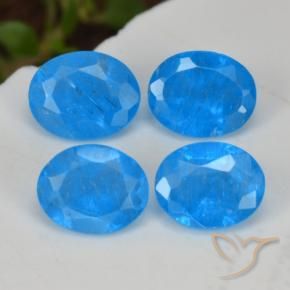 Gemme di Apatite Blu intenso naturale da 1.43 ct, Ovale, VS-SI