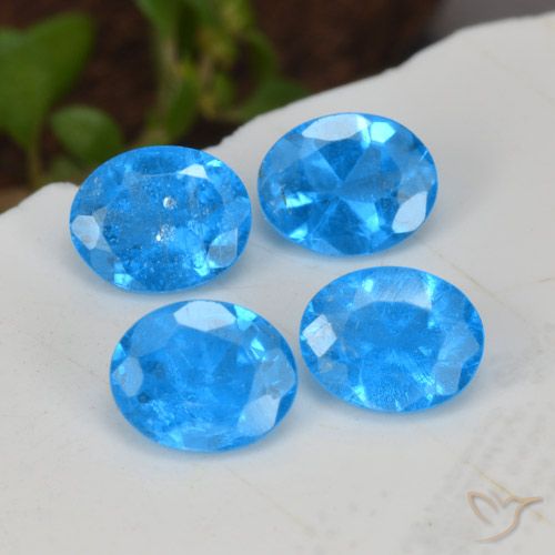 1.49ctw Naturale Blu intenso Apatite, Ovale, VS-SI