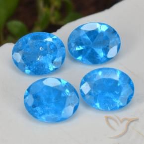 Gemme di Apatite Blu intenso naturale da 1.49 ct, Ovale, VS-SI