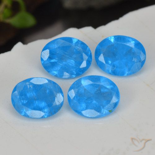 1.48ctw Naturale Blu intenso Apatite, Ovale, VS-SI