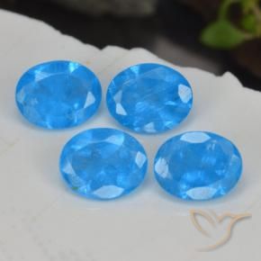Gemme di Apatite Blu intenso naturale da 1.48 ct, Ovale, VS-SI