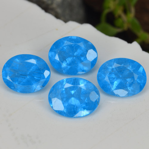 Apatite naturale blu da 1,40 ct, taglio ovale, VS-SI