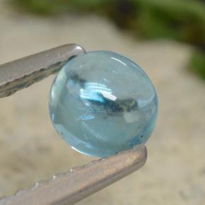 Apatite naturale blu da 0,47 ct, taglio rotondo, trasparente