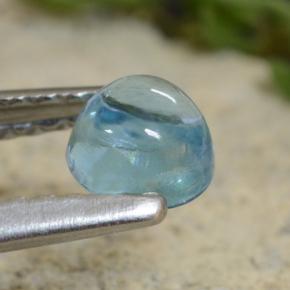 Apatite naturale blu da 0,47 ct, taglio rotondo, trasparente