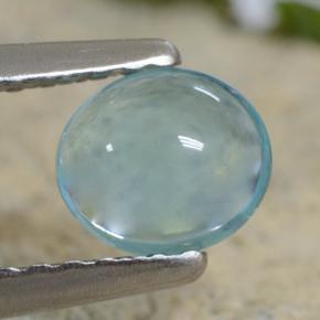 Apatite Blu verdastro naturale da 0.54 ct, Taglio ovale, Trasparente