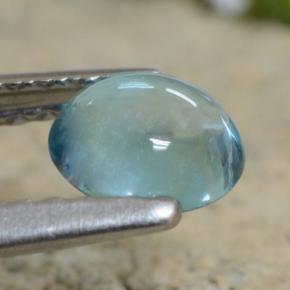 Apatite Blu verdastro naturale da 0.54 ct, Taglio ovale, Trasparente