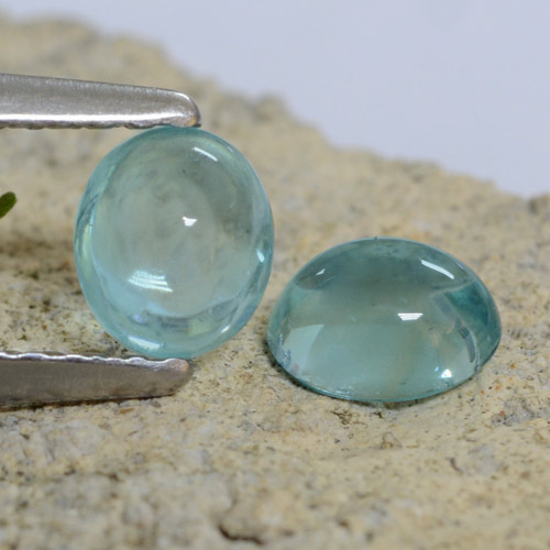 Apatite naturale bambina blu da 0,84 ct, taglio ovale, trasparente