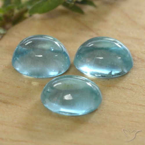 1.37ctw Naturale Blu Olimpico Apatite, Ovale, Trasparente