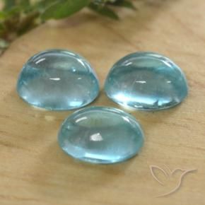 Gemme di Apatite Blu Olimpico naturale da 1.37 ct, Ovale, Trasparente