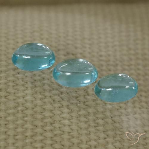 1.43ctw Naturale Blu acqua Apatite, Ovale, Trasparente