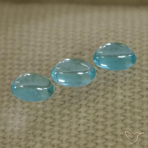 Gemme di Apatite Blu acqua naturale da 1.43 ct, Ovale, Trasparente