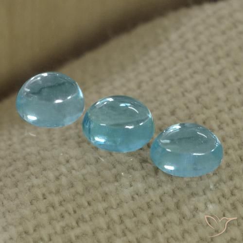 1.43ctw Naturale Blu acqua Apatite, Ovale, Trasparente