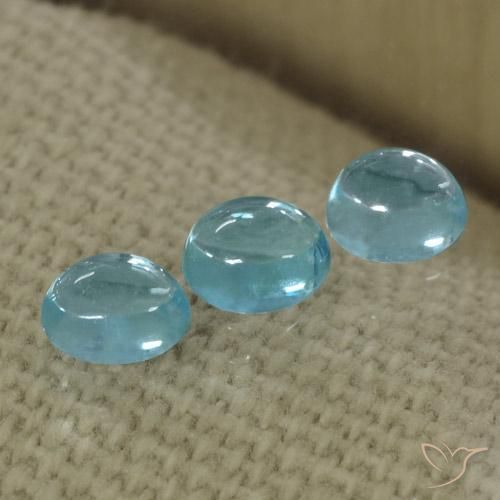 Gemme di Apatite Blu acqua naturale da 1.43 ct, Ovale, Trasparente
