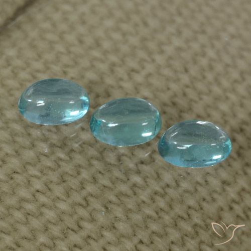 0.92ctw Naturale Blu acqua Apatite, Ovale, Trasparente