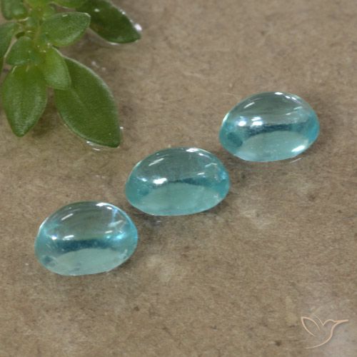 1.14ctw Naturale Blu medio Apatite, Ovale, Trasparente