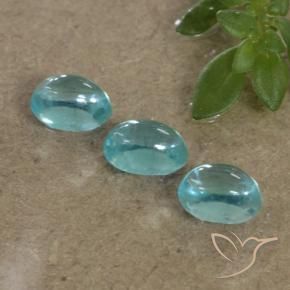 Gemme di Apatite Blu medio naturale da 1.14 ct, Ovale, Trasparente