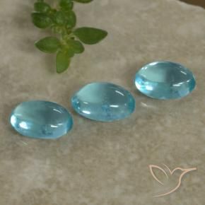 Apatite naturale blu da 1,32 ct, taglio ovale, trasparente