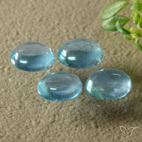 1.32ctw Naturale Blu verdastro brillante Apatite, Ovale, Trasparente