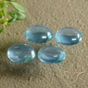 Gemme di Apatite Blu verdastro brillante naturale da 1.32 ct, Ovale, Trasparente