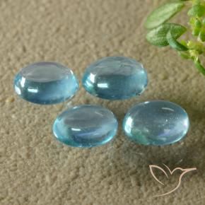 Gemme di Apatite Blu verdastro brillante naturale da 1.32 ct, Ovale, Trasparente