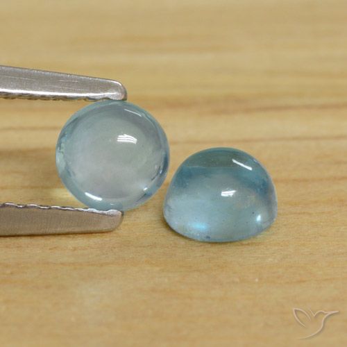 0.81ctw Naturale Bambina blu Apatite, Rotondo, Trasparente
